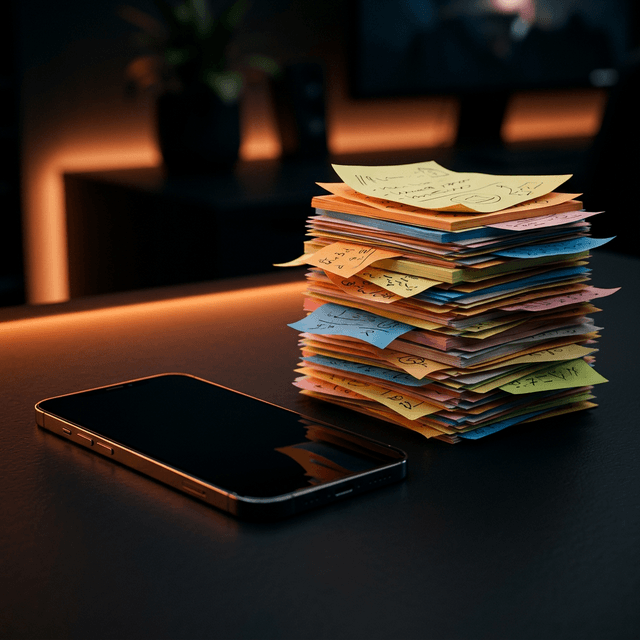 An exhausted admin sitting with a phone late at night