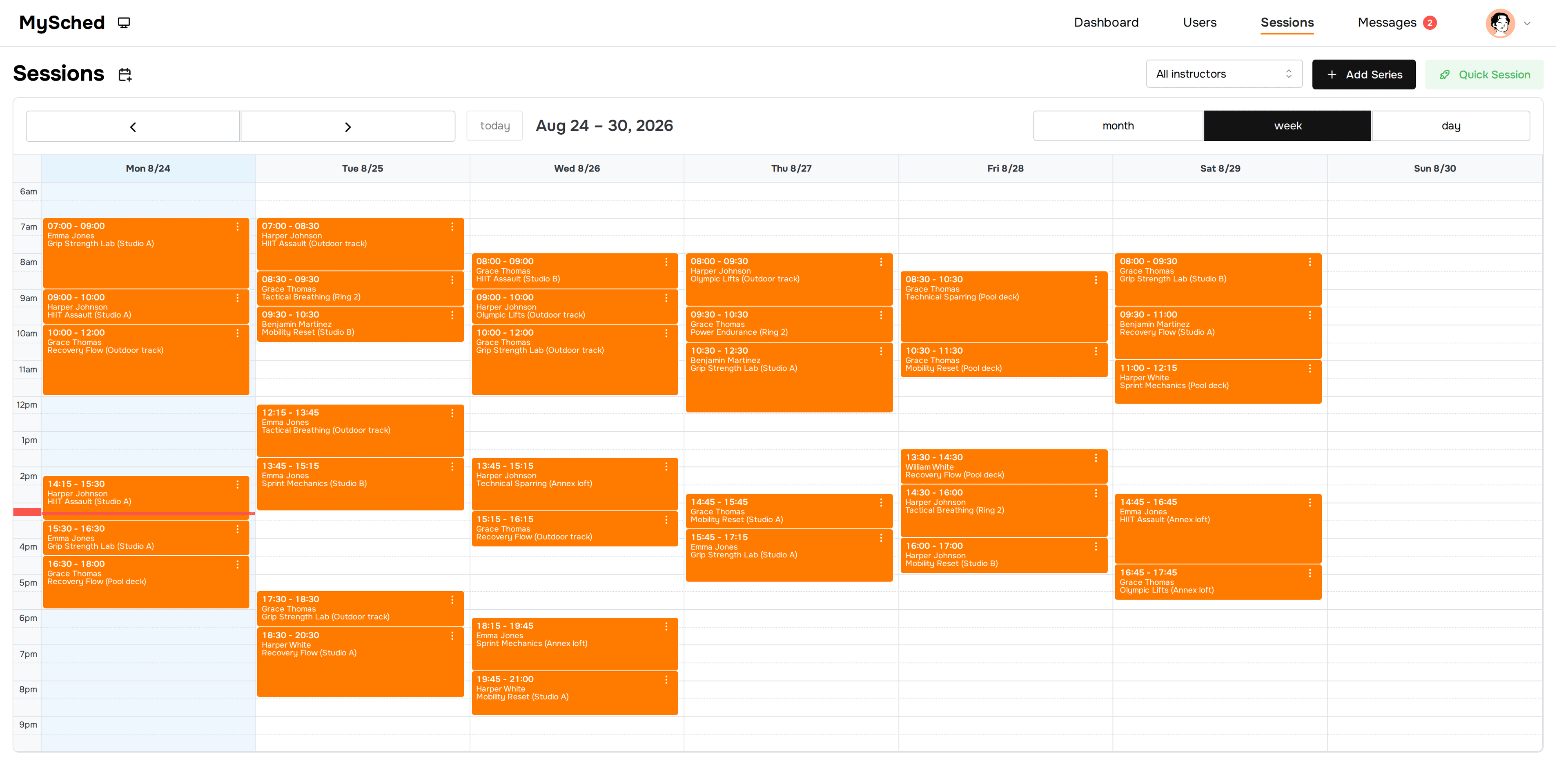 Class calendar